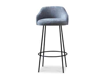 ISABELLE - High upholstered fabric stool with back by Saba Italia - view 2